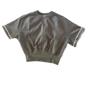 3.1 Phillip Lim Short Sleeve Cropped Sweatshirt Gray NWT